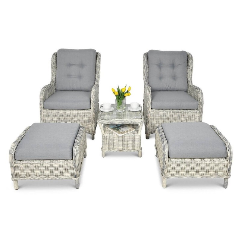 Pinti lauko baldai VIENNA DUO PREMIUM WHITE GREY