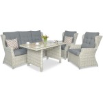 Pinti lauko baldai TRAVENTO 3 DINING WHITE GREY
