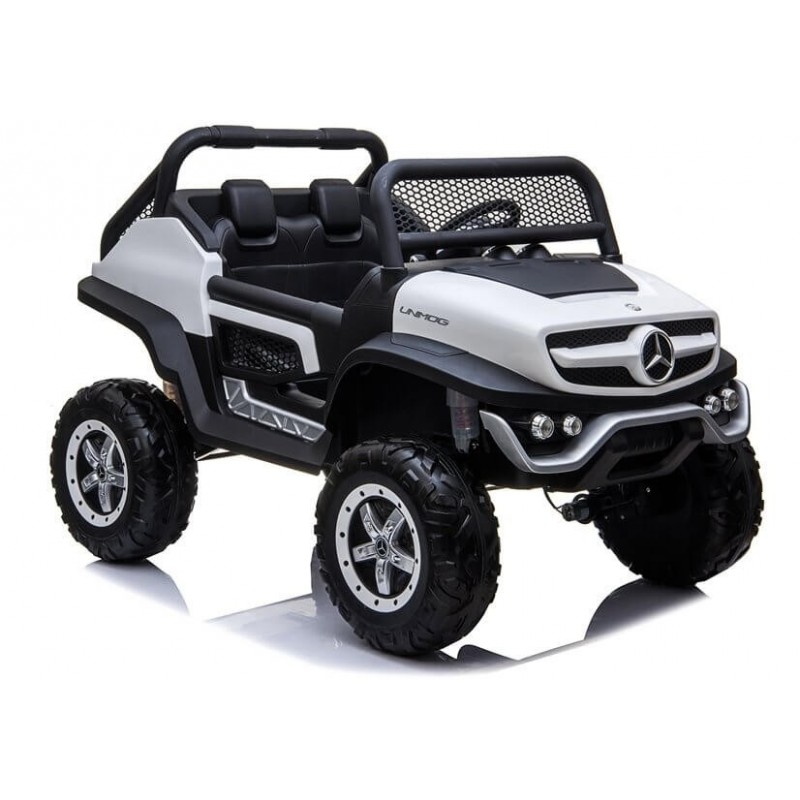Elektromobilis MERCEDES UNIMOG baltas 12V 4x4