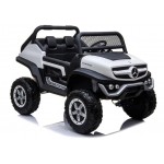 Elektromobilis MERCEDES UNIMOG 2V14Ah 4x4 Baltas