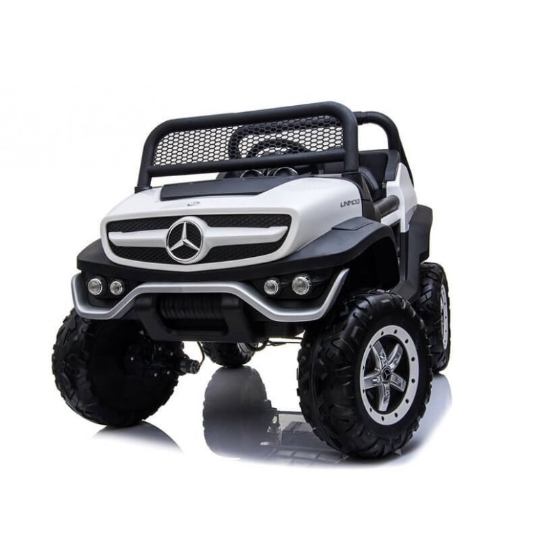Elektromobilis MERCEDES UNIMOG baltas 12V 4x4