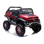 Elektromobilis MERCEDES UNIMOG 12V14Ah 4x4, Raudonas