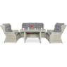 Lauko baldų komplektas TRAVENTO DINING 3 + PUFY WHITE GREY