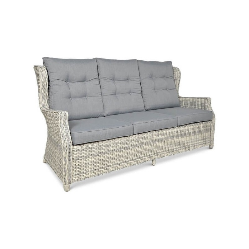 Lauko baldų komplektas TRAVENTO DINING 3 + PUFY WHITE GREY