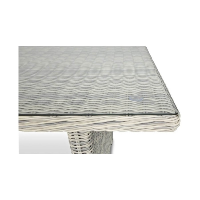 Lauko baldų komplektas TRAVENTO DINING 3 + PUFY WHITE GREY