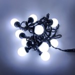 Girlianda 50 m su stambių 50 LED lempučių, juodas laidas
