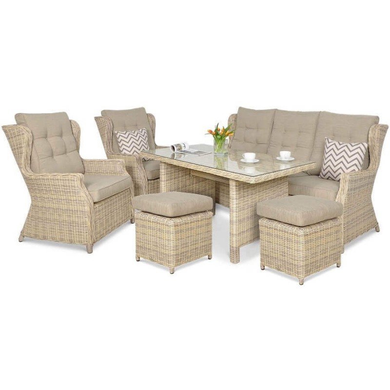 Lauko baldų komplektas TRAVENTI DINING 3 + PUFY BEIGE