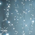 LED girlianda užuolaida 300 diodų 1 m H 3 m šaltai balta FLASH, IP67
