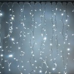 LED girlianda užuolaida 600 diodų 1 m H 7 m šaltai balta, IP67