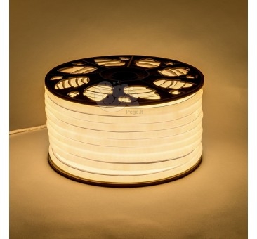 NEON LED šviečianti juosta šiltai balta 50m 15 x 14 mm