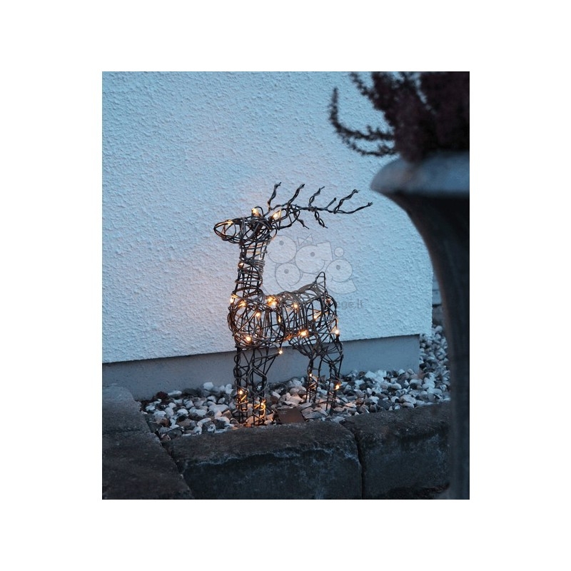 3D dekoracija elnias, 55/36 cm, 24 LED, rudas