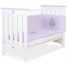 Vaikiška medinė lovytė LIZA, balta/purpurinė