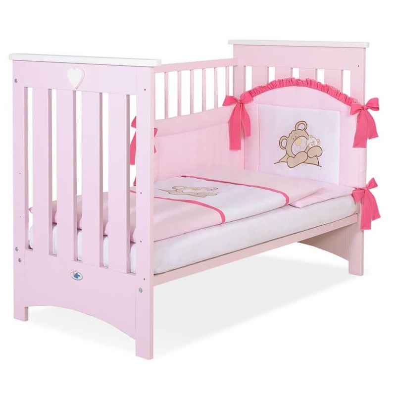 Vaikiška medinė lovytė ENZO, rožinė