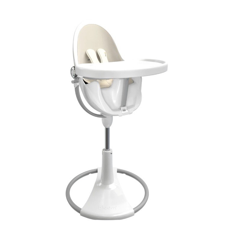 Maitinimo kėdutė "Bloom Fresco Chrome white" + baltas įdėklas