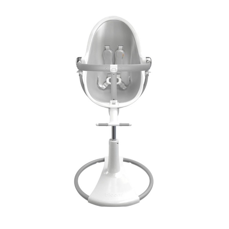 Maitinimo kėdutė "Bloom Fresco Chrome white" + sidabrinis įdėklas