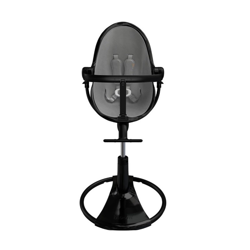 Maitinimo kėdutė "Bloom Fresco Chrome black" + pilkas įdėklas