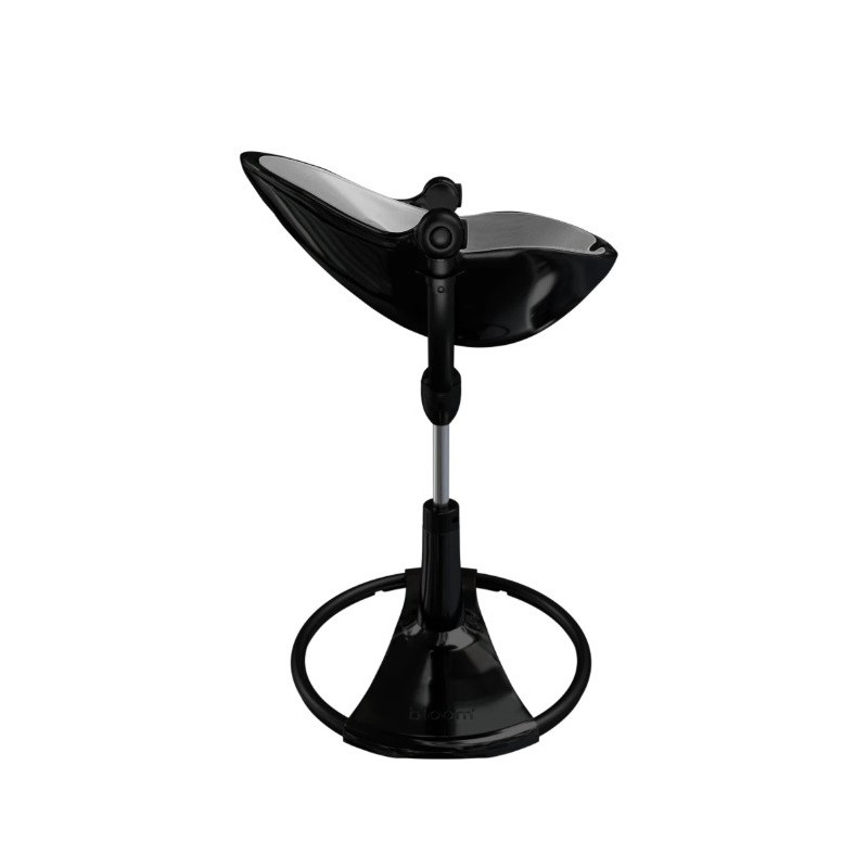 Maitinimo kėdutė "Bloom Fresco Chrome black" + pilkas įdėklas