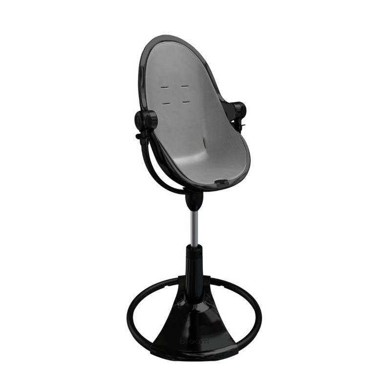 Maitinimo kėdutė "Bloom Fresco Chrome black" + pilkas įdėklas