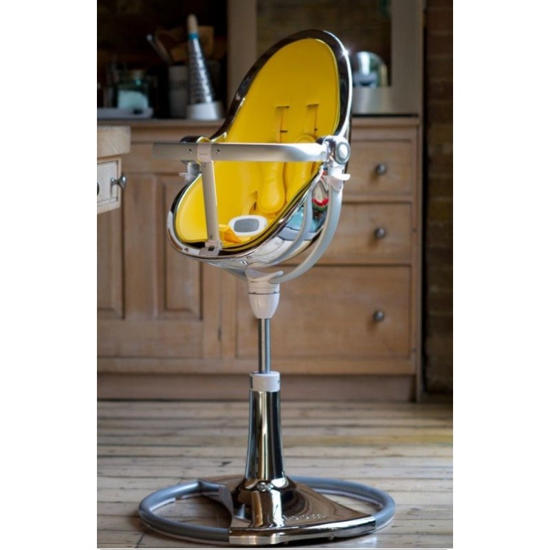 Maitinimo kėdutė "Bloom Fresco Chrome black" + pilkas įdėklas