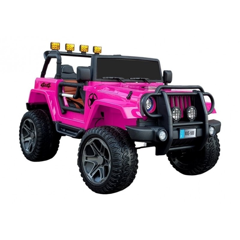 Elektromobilis JEEP WXE-1688, dvivietis, 4x4, 12V, rožinis