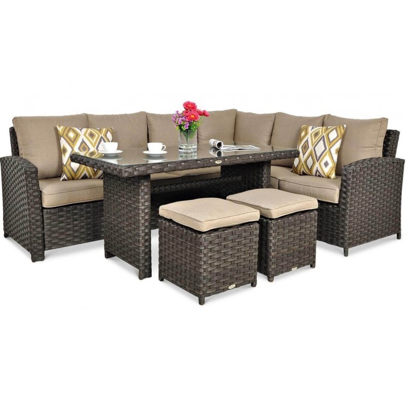 Lauko baldų komplektas SONTANA DINING BROWN