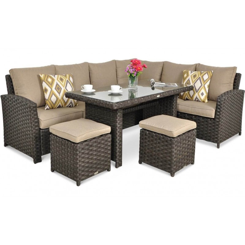 Lauko baldų komplektas SONTANA DINING BROWN