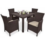 Lauko baldų komplektas MEKA 4+1 BROWN
