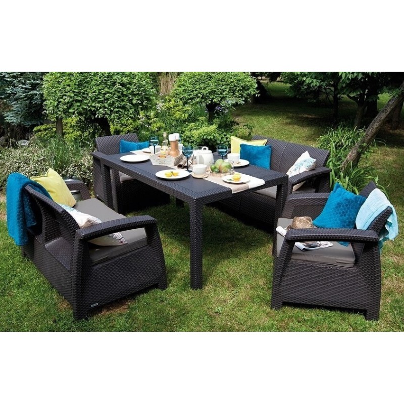 Lauko baldai CORFU FESTA DINING II GRAPHITE