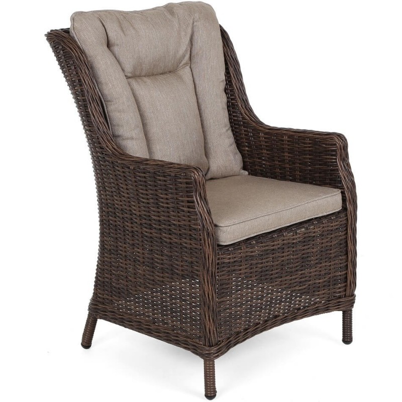 Lauko valgomojo komplektas BRISTOLI BROWN MELANGE 6 + 1