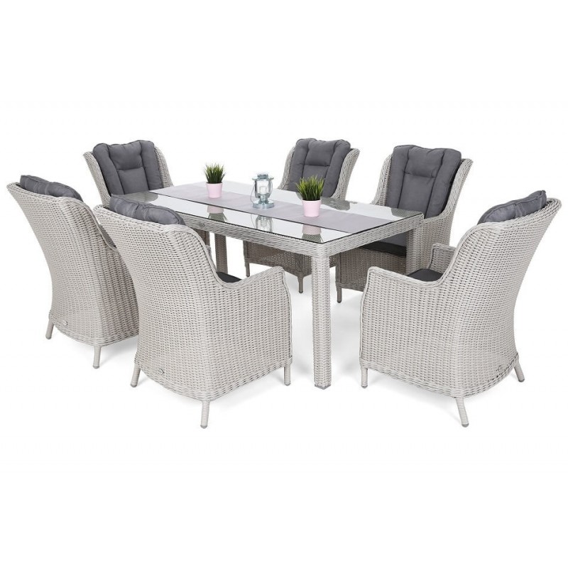 Lauko valgomojo komplektas BRISTOLI GREY  6 + 1