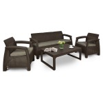 Lauko baldai CORFU MAX 3 BROWN