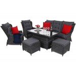 Lauko baldai MEMFIS su reguliuojamu stalu GREY/GREY