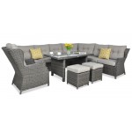 Pinti lauko baldai TRAVENTO DINING DARK GREY