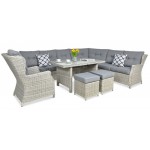Pinti lauko baldai TRAVENTO DINING WHITE GREY