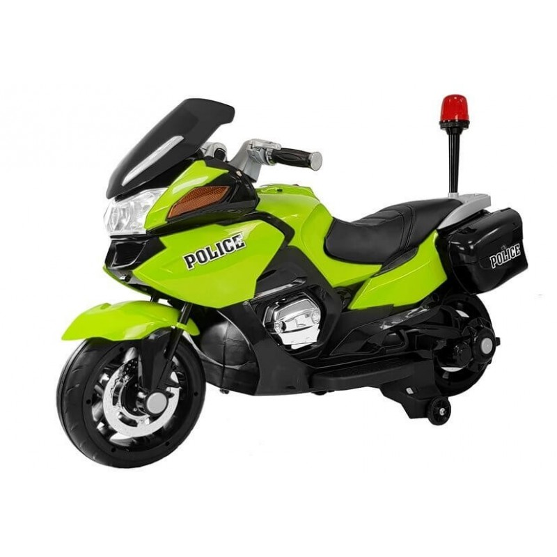 Elektrinis policijos motociklas HZB118, 12V, žalias