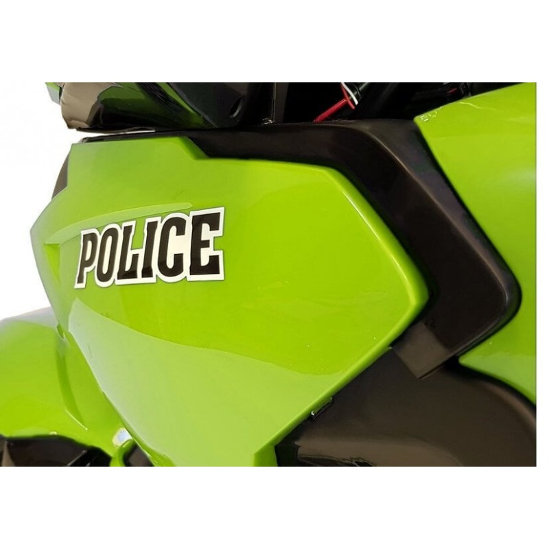 Elektrinis policijos motociklas HZB118, 12V, žalias