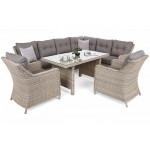 Lauko baldų komplektas KALIFORNIA DINING BEIGE/BEIGE MELANGE (dešininis)