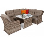 Kampas BERGAMI DINING + fotelis GINGER/ BROWN MELANGE