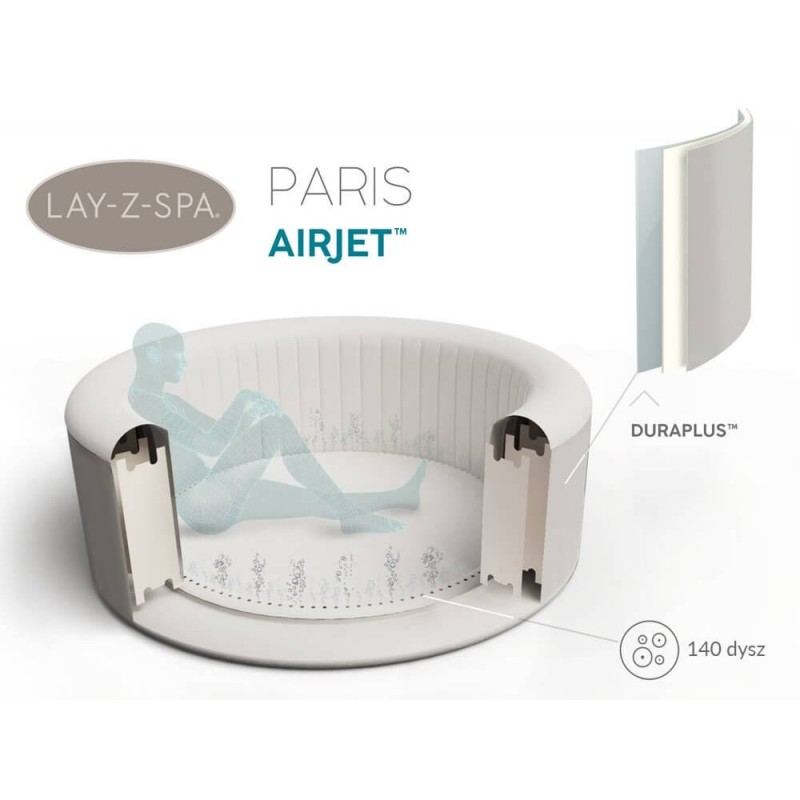 BESTWAY baseinas Lay-Z-Spa PARIS su LED 6 žmonėms