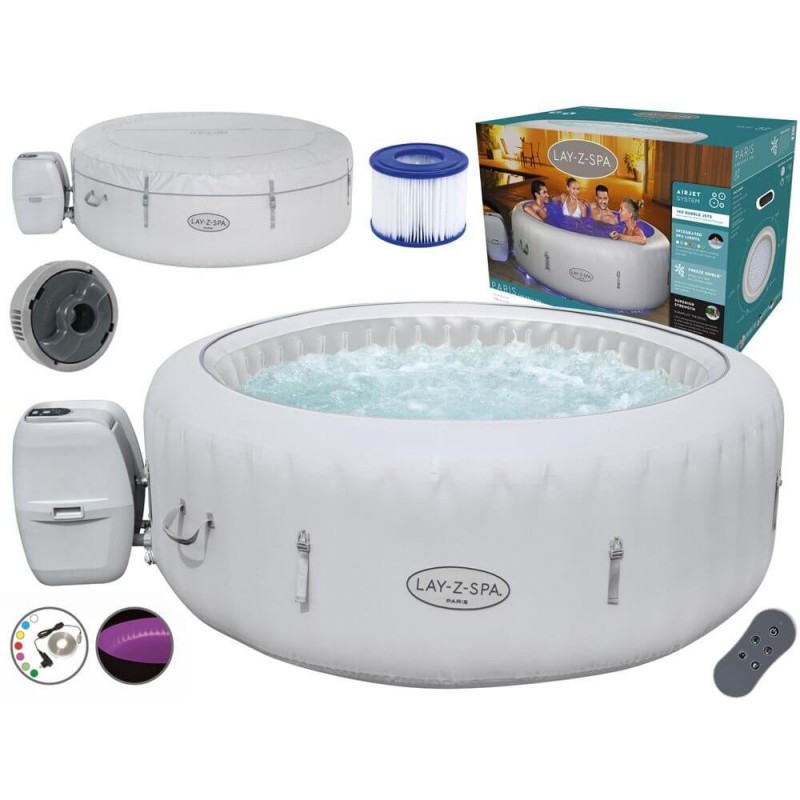 BESTWAY baseinas Lay-Z-Spa PARIS su LED 6 žmonėms