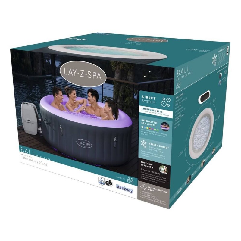 BESTWAY baseinas  Lay Z Spa BALI 4 žmonėms su LED