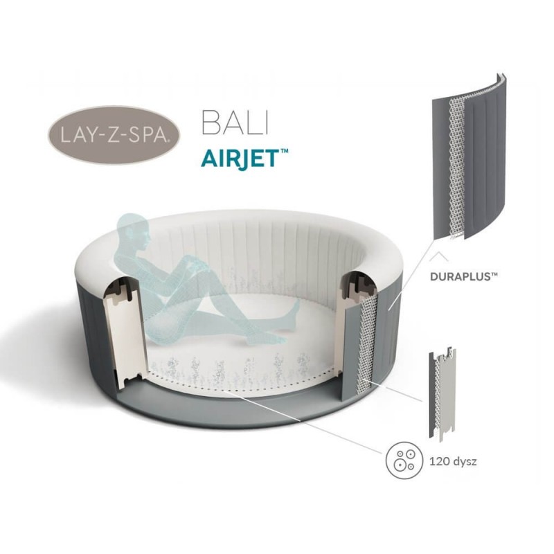 BESTWAY baseinas  Lay Z Spa BALI 4 žmonėms su LED