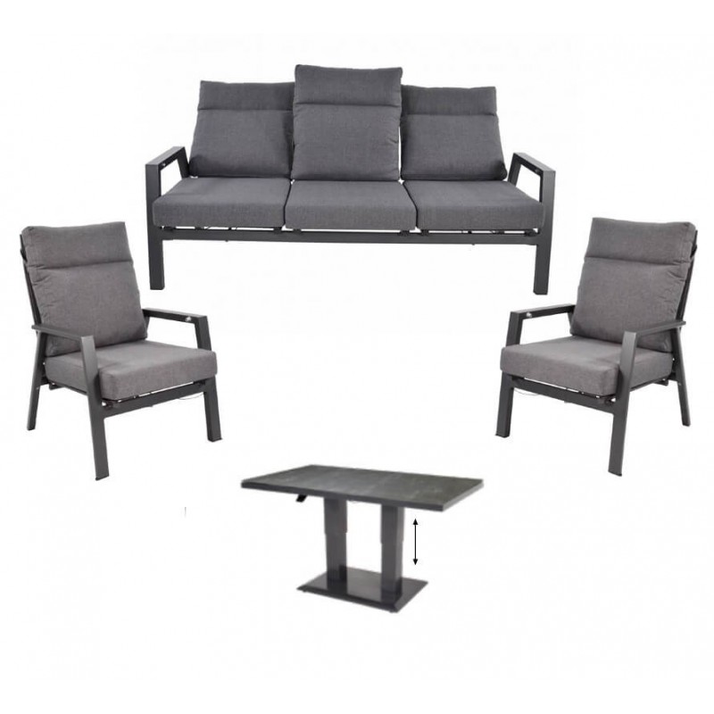 Lauko baldų komplektas OHIO  su triviete sofa, MOJITO stalas