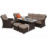 Lauko baldai BERGAMI DINING BROWN MAT/ BROWN MELANGE