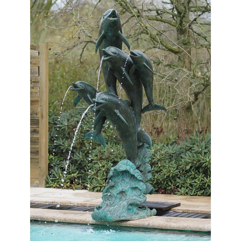 Sodo skulptūra 5 delfinai, fontanas, 206x98x68