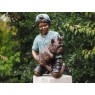 Sodo skulptūra Berniukas su šunimi, 67x33x42