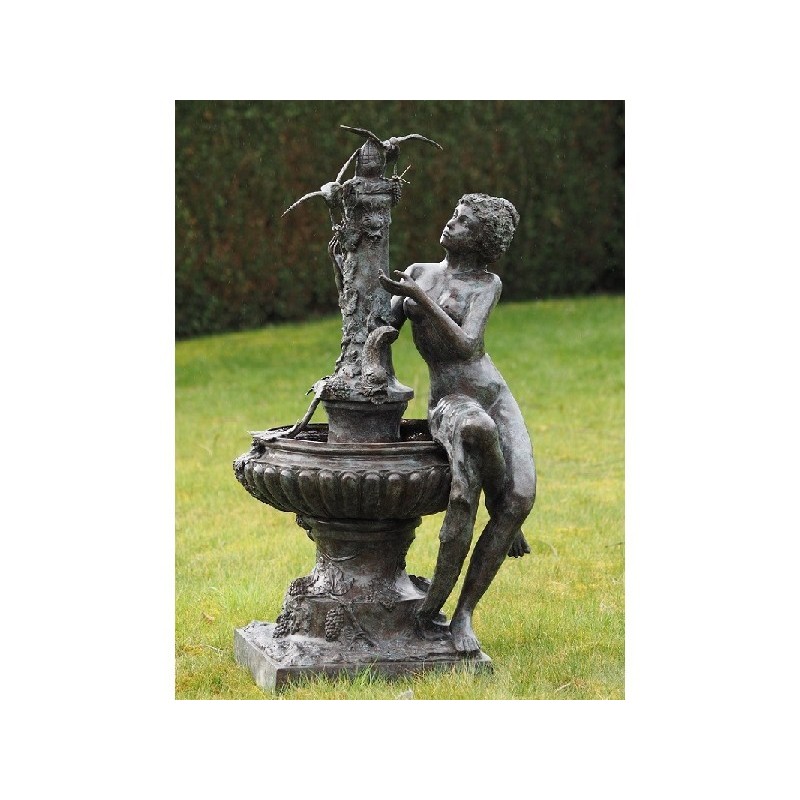 Sodo skulptūra Fontanas su 2 paukščiais, 160x80x60