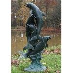 Sodo skulptūra Delfinai, 211x122x66, fontanas