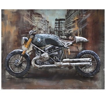 3D metalo paveikslas Motociklas, 60x80x6