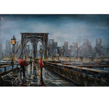 3D metalo paveikslas Bruklino tiltas, 80x120
